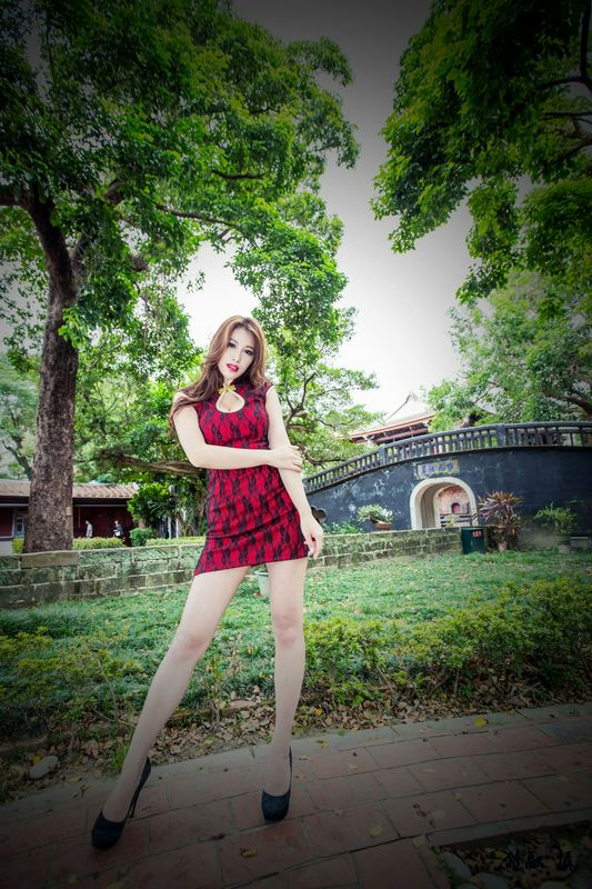 Model寫真系列長腿美模鄔育锜旗袍古典風高跟美腿