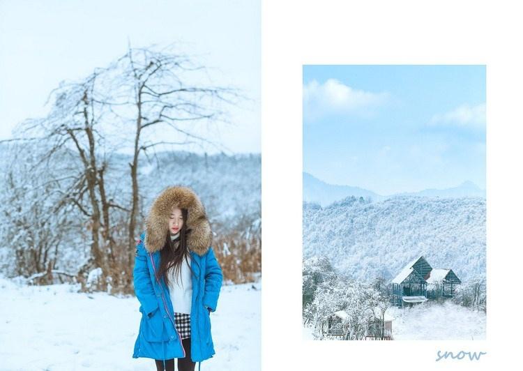 雪天長發(fā)美女鼻尖泛紅美麗動人圖片