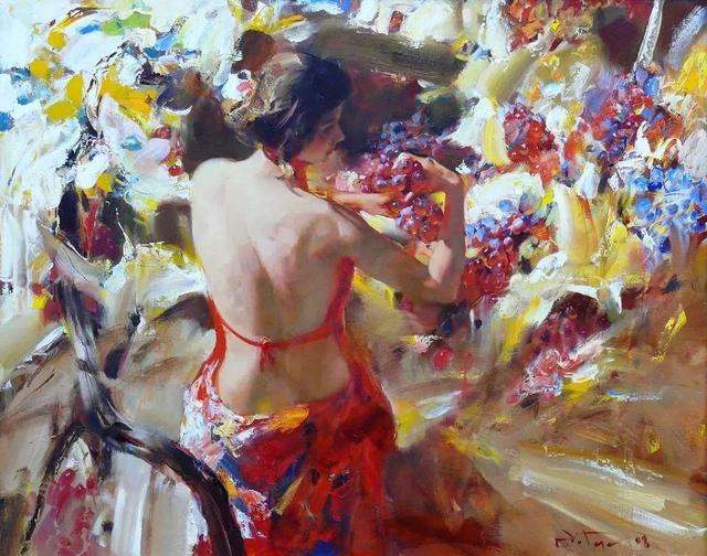 美女與綻放的鮮花——俄羅斯畫家Alexander Gorbikov個性油畫欣賞