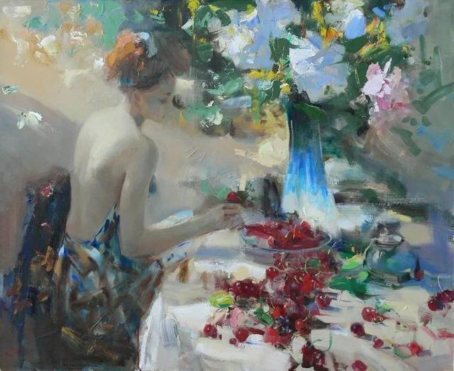 美女與綻放的鮮花——俄羅斯畫家Alexander Gorbikov個性油畫欣賞