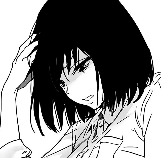 黑白動漫女頭高清頭像圖