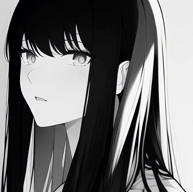 黑白動漫女頭高清頭像圖