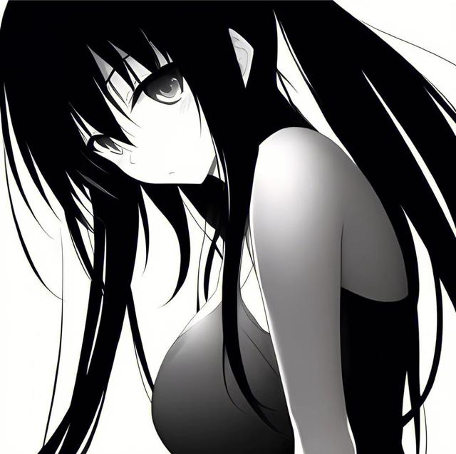 黑白動漫女頭高清頭像圖
