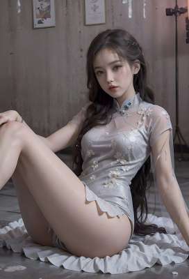 AI秀古典旗袍美女婷婷玉立如畫中仙