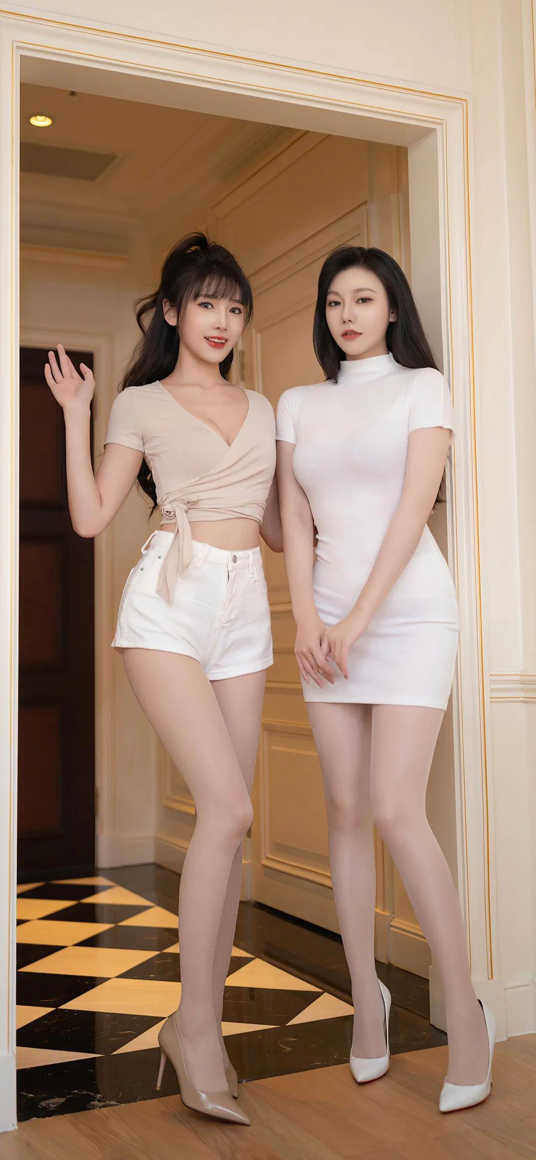漂亮的妹子湊一起了